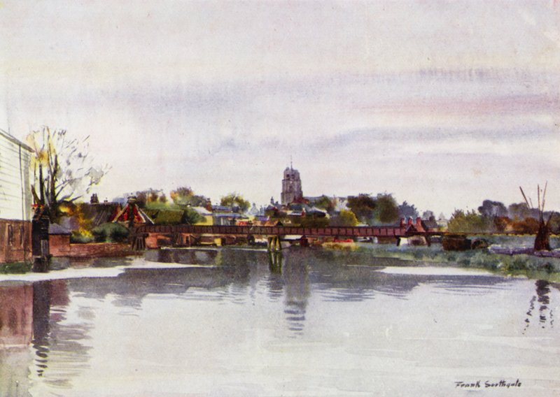 Norfolk Broads: Beccles (farve litho) af Frank Southgate