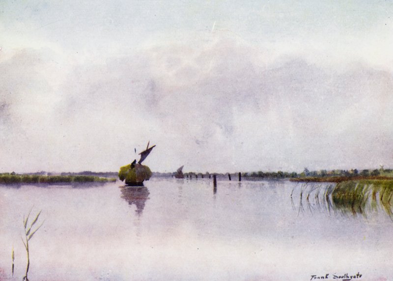 Norfolk Broads: Hay-Boat on Hickling Broaddani af Frank Southgate