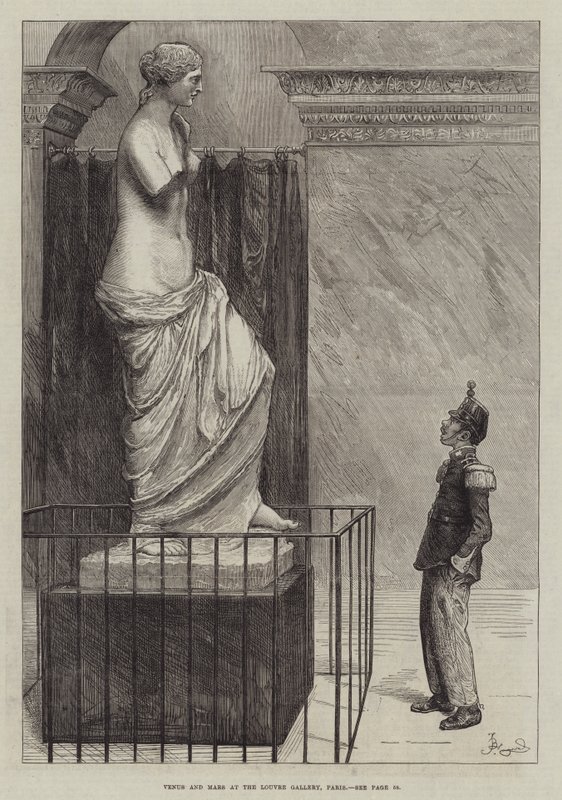 Venus og Mars på Louvre-galleriet, Paris af Frederick Barnard