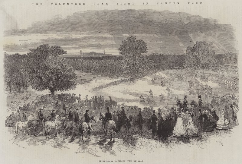 Volunteer Sham Fight i Camden Park, træfninger dækker tilbagetoget af Frederick John Skill