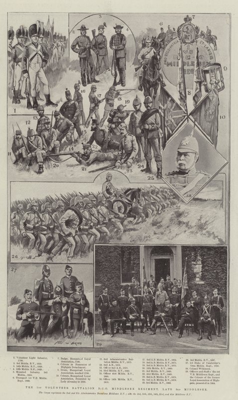 Den 1. frivillige bataljon hertug af Cambridges eget Middlesex-regiment, sent 3. Middlesex af Frederick William Burton