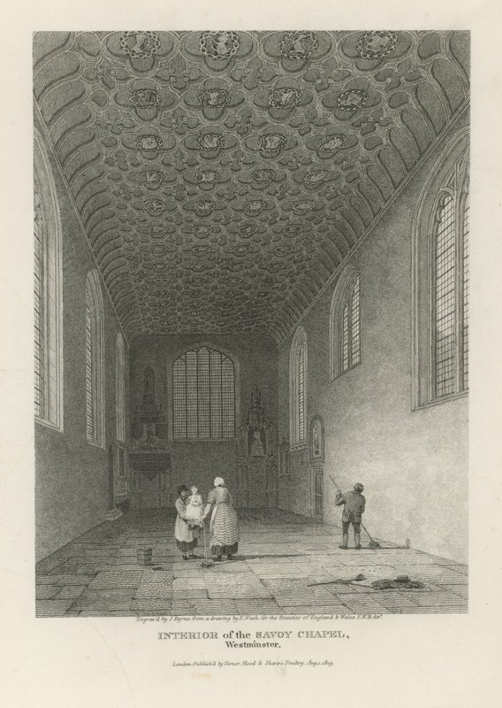 Interiør af Savoy-kapellet af Frederick Nash