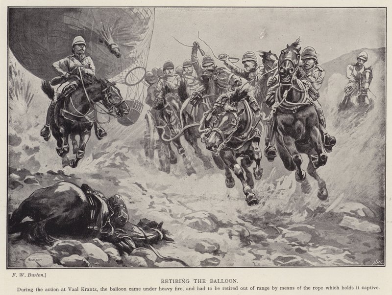 At trække ballonen tilbage (litho) af Frederick William Burton