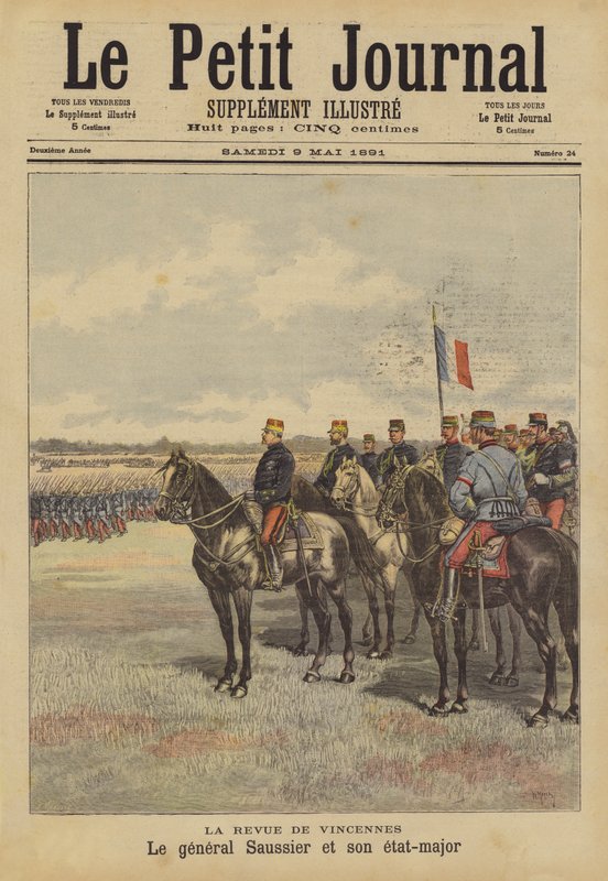 General Saussier og hans stab gennemgår den franske hær i Vincennes af French School