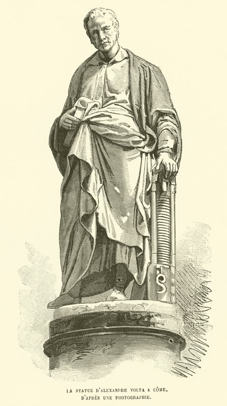 Statuen af ​​Alexander Volta A Come, From A Photograph af French School