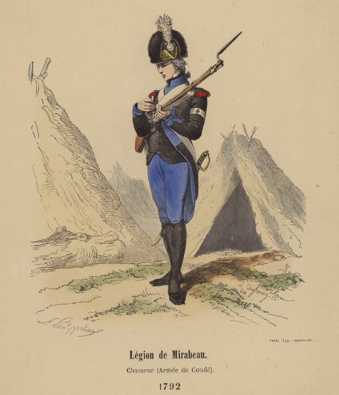 Legion de Mirabeau, Chasseur (Army of Conde), 1792 af French School