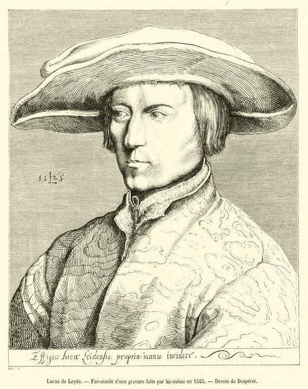 Lucas de Leyde, Faksimile af en gravering lavet af ham selv i 1525 af French School