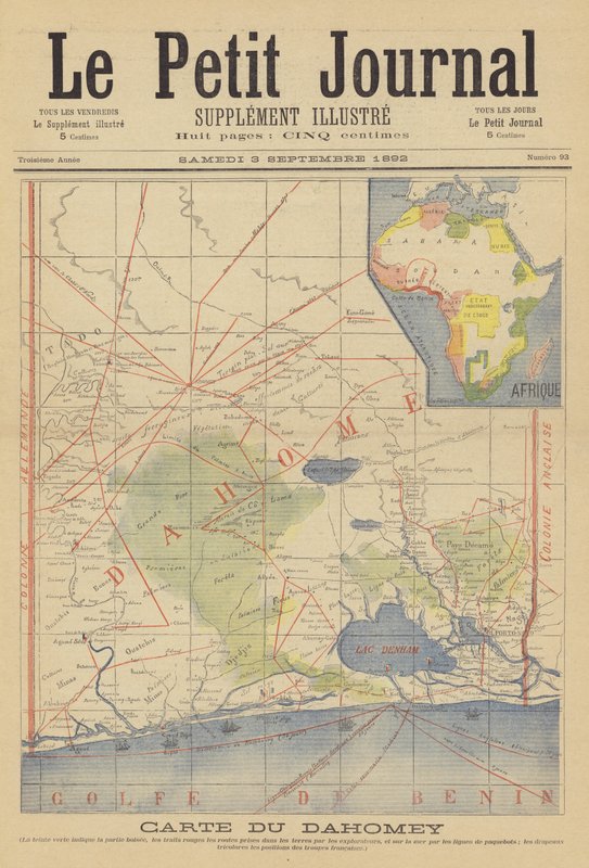 Kort over Dahomey af French School