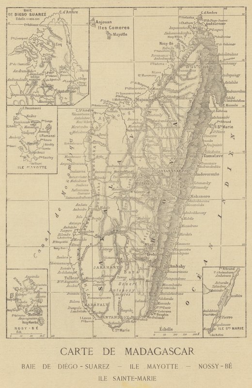 Kort over Madagaskar af French School