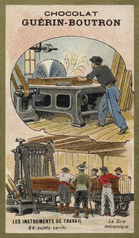 Mekaniske save (chromolitho) af French School
