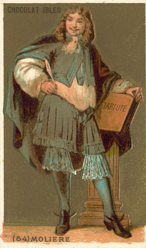 Moliere, fransk dramatiker og skuespiller (chromolitho) af French School