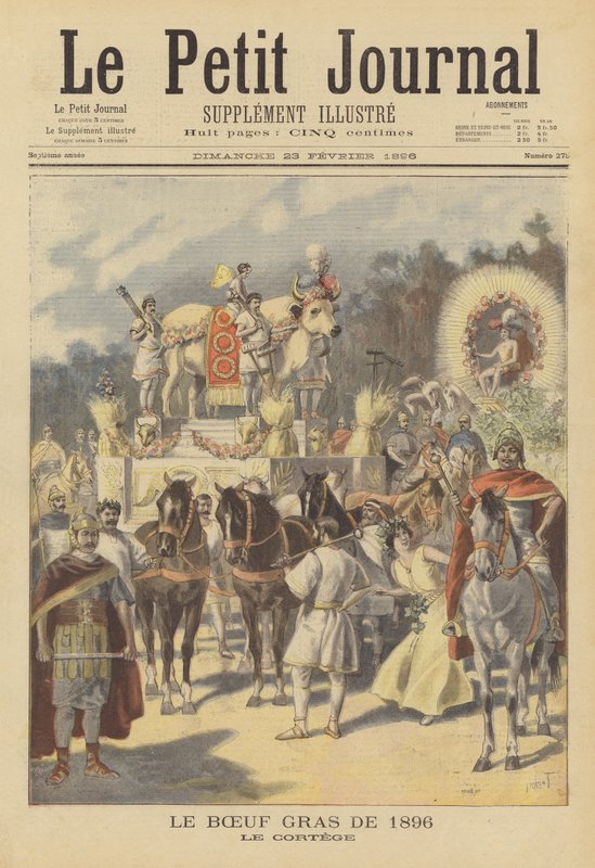 Procession af den fede okse i Paris, 1896 af French School