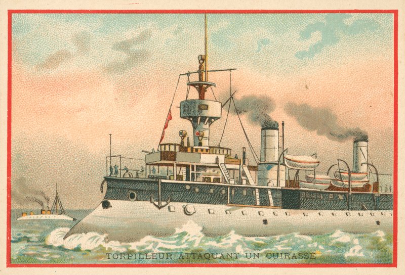Torpedobåd angriber et slagskib af French School