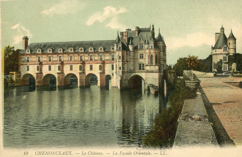 Chenonceaux, slottet, den østlige facade af French Photographer