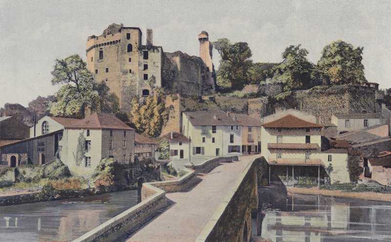 Clisson, gammel bro og borgruiner af French Photographer