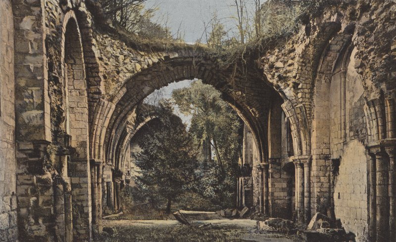 Jumieges, refektorium i det tidligere kloster af French Photographer