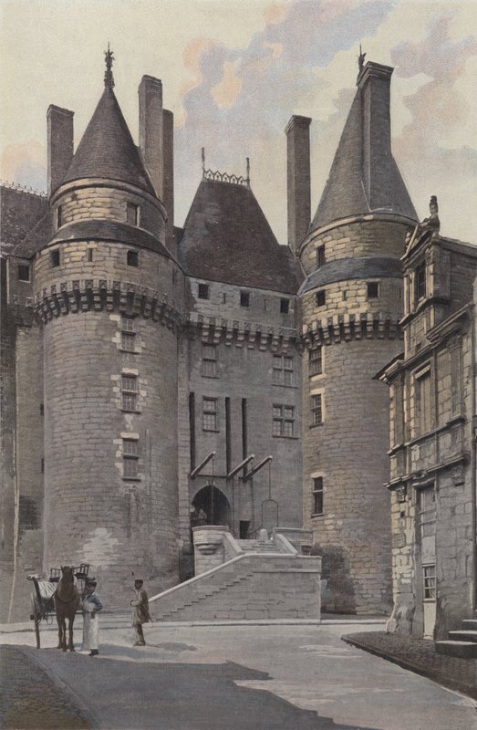 Langeais, Chateau, Indgangssiden af ​​byen af French Photographer