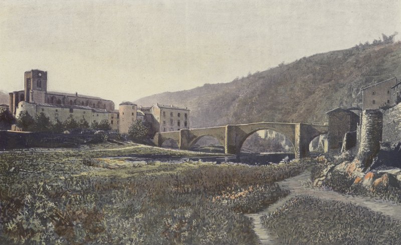 Lavoute-Chilhac, Kirke og Bro over Allier af French Photographer
