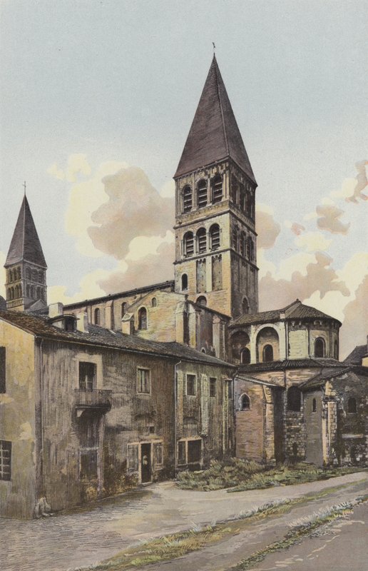 Tournus, Kirke, klokketårn og apsis af French Photographer