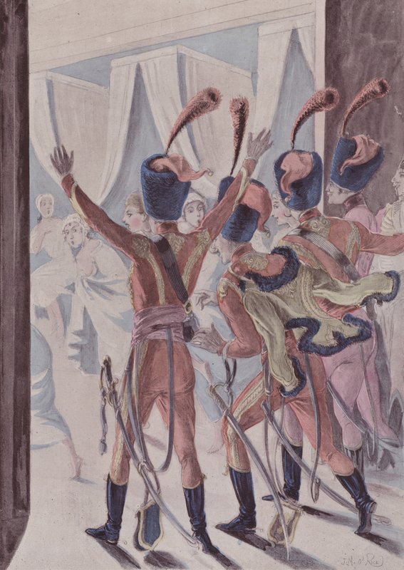 A la Hussarde af French School