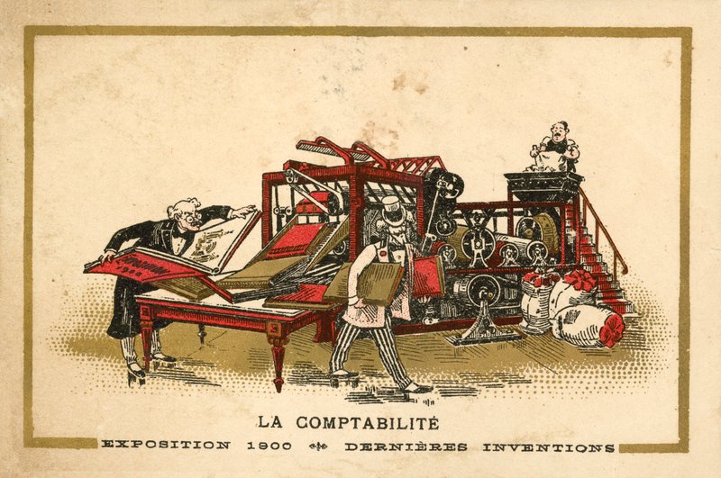 Regnskab (chromolitho) af French School