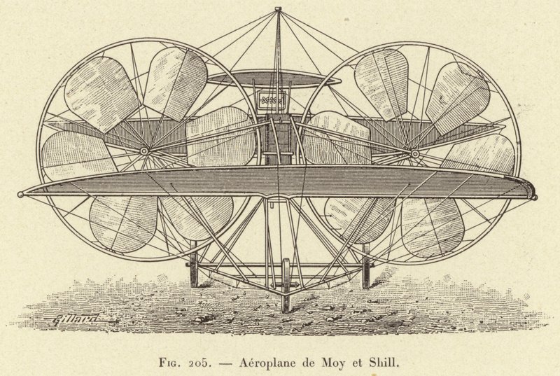 Airplane de Moy et Shill (gravering) af French School