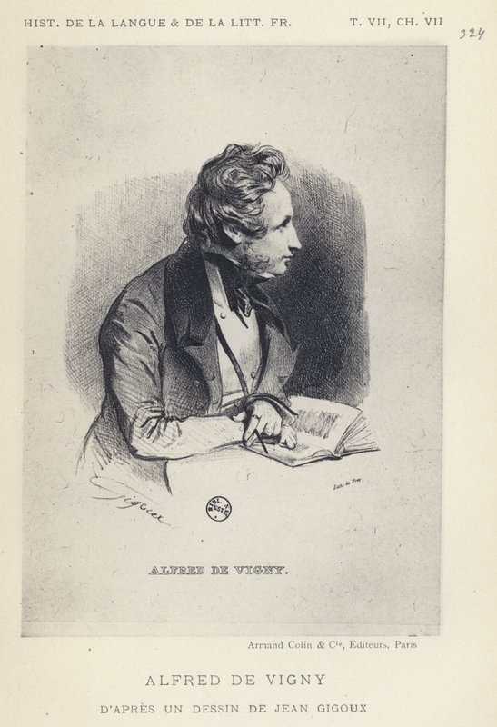 Alfred De Vigny (litho) af French School
