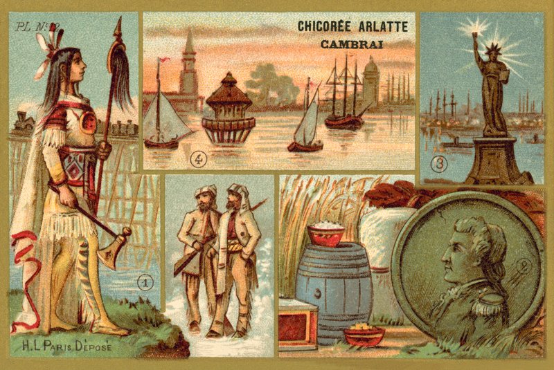 Amerika (chromolitho) af French School