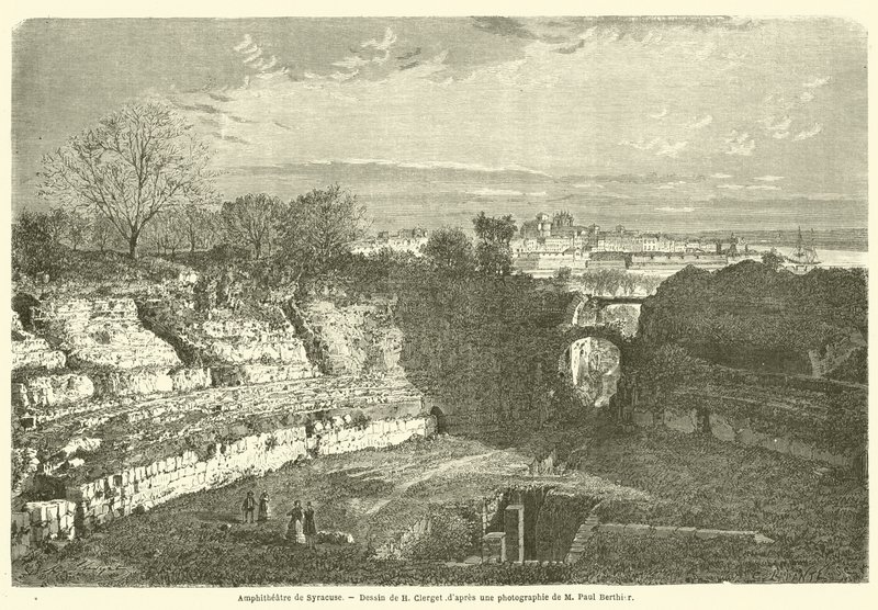 Amphitheatre de Syracuse (gravering) af French School