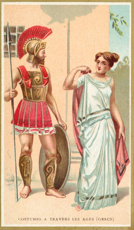 Gamle græske kostumer (chromolitho) af French School