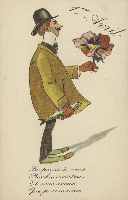 aprilsnar (farve litho) af French School