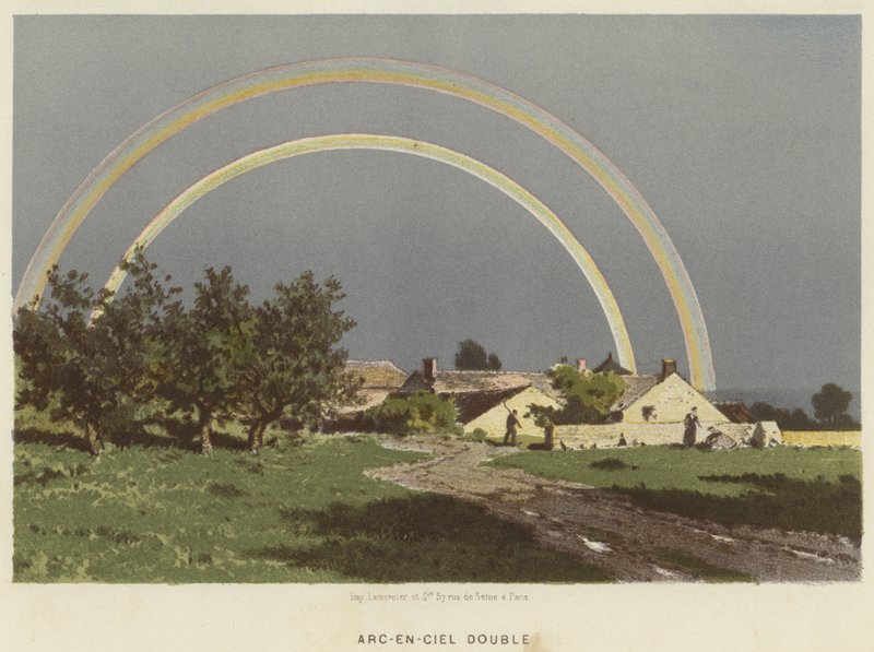 Dobbelt regnbue (farve litho) af French School
