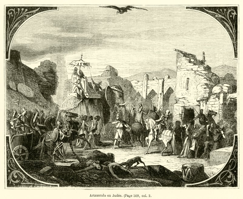 Artaxerxes en Judee (gravering) af French School