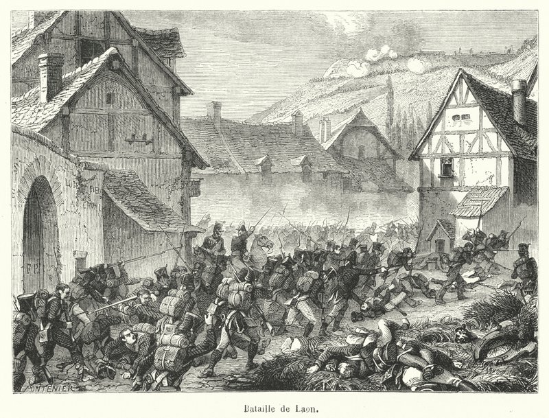 Slaget ved Laon (gravering) af French School