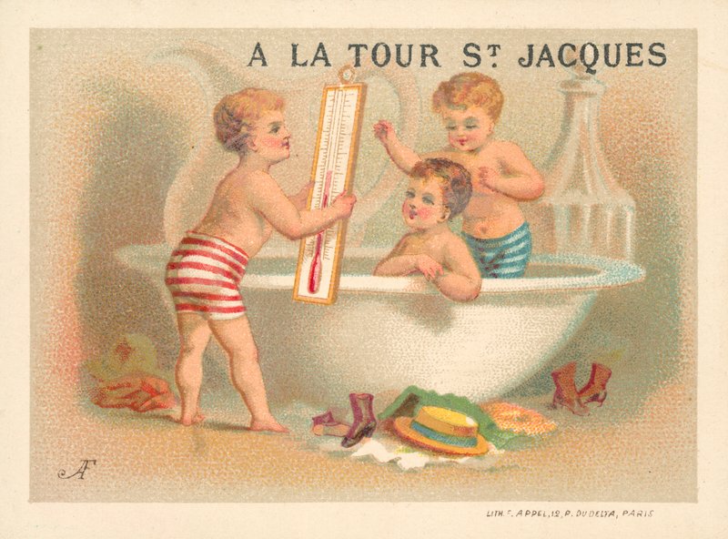 Badetid (chromolitho) af French School