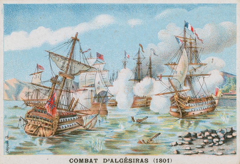 Slaget ved Algeciras; 1801 af French School