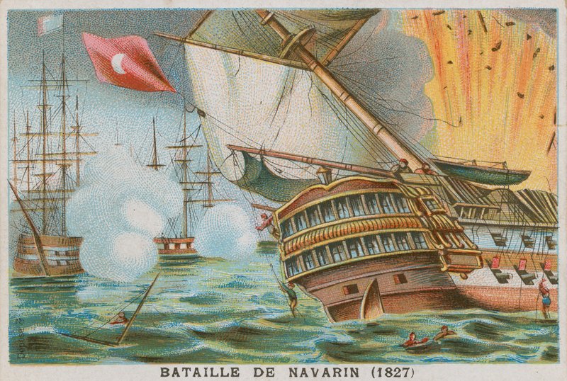 Slaget ved Navarino, 1827 af French School