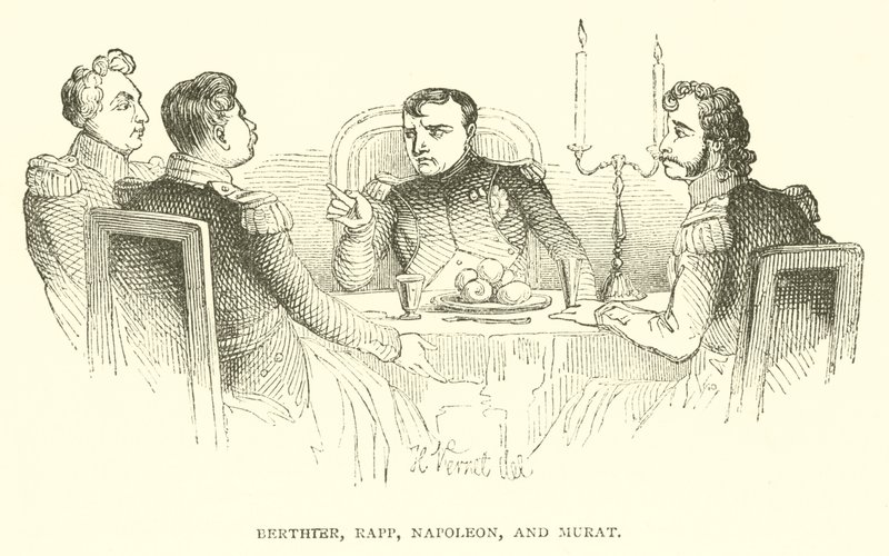 Berthter, Rapp, Napoleon og Murat (gravering) af French School