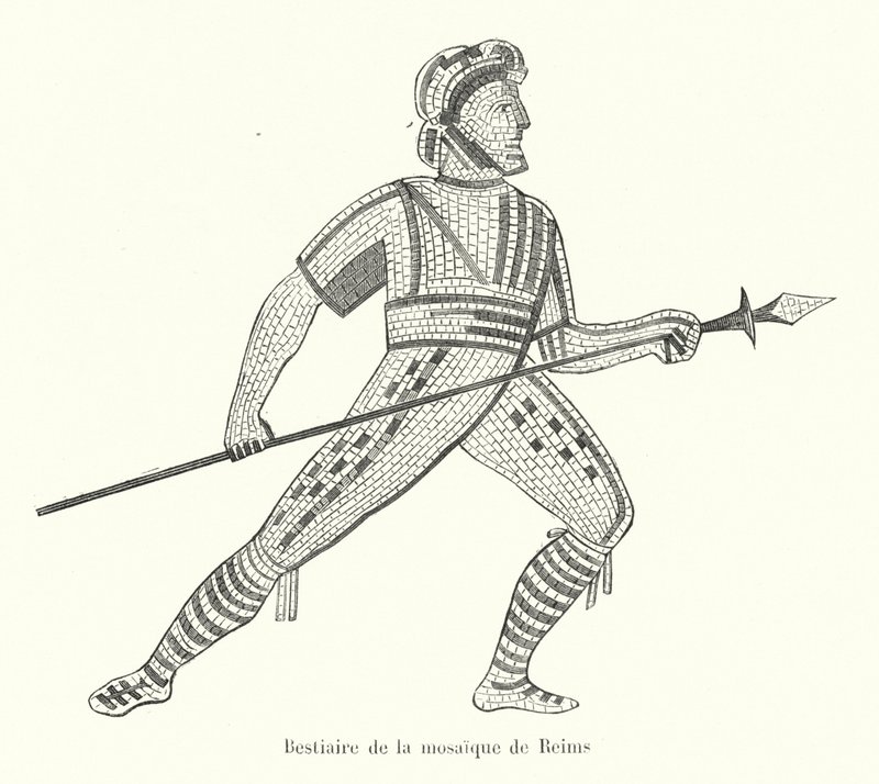 Bestiary of the Reims mosaik (gravering) af French School