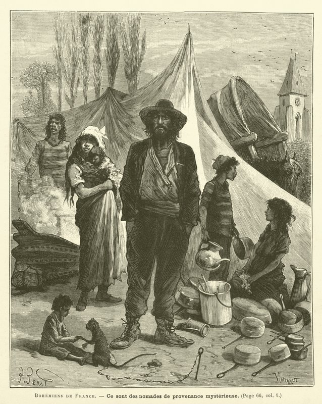 Bohemians of France (gravering) af French School