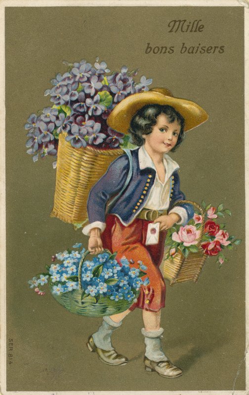 Dreng bærer blomster af French School