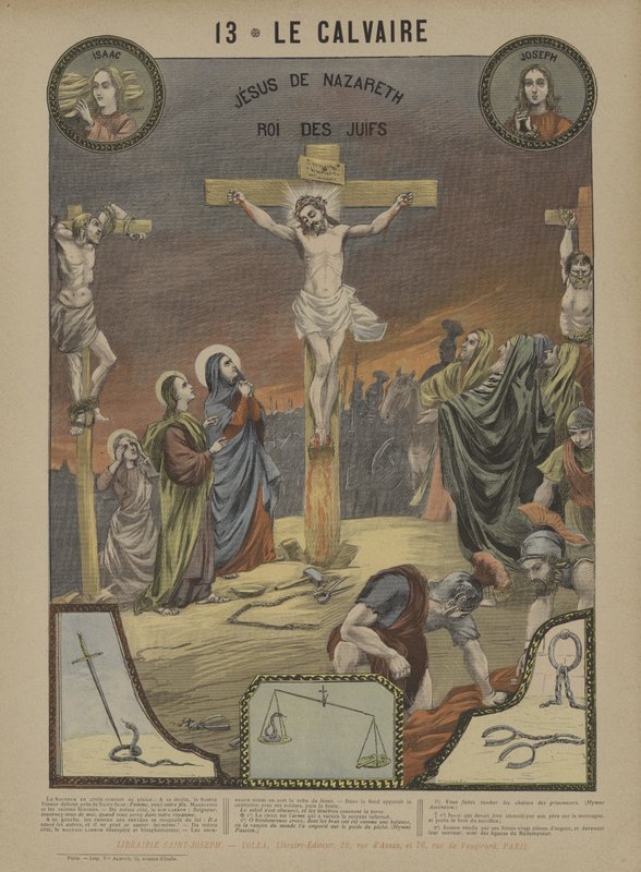 Golgata (farve litho) af French School