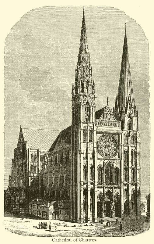 Cathedral of Chartres (gravering) af French School
