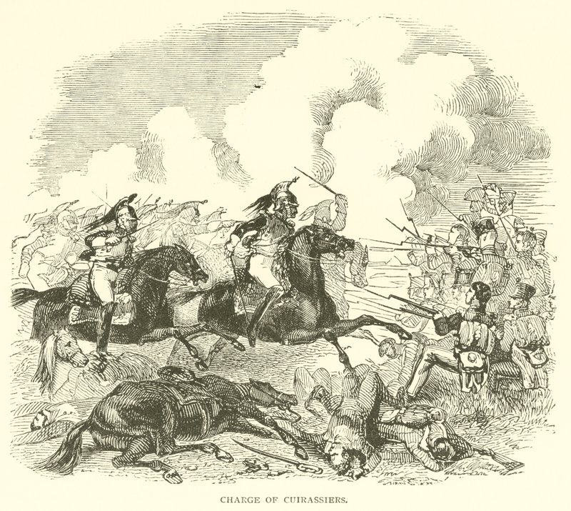 Charge of Cuirassiers (gravering) af French School