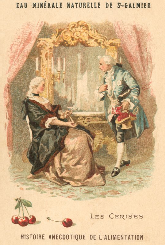 Kirsebær (chromolitho) af French School