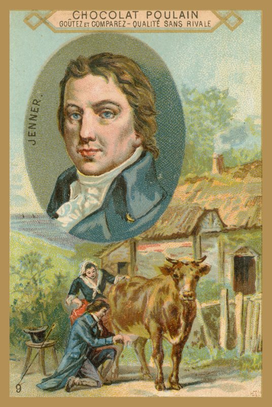 Chokolade Poulain handelskort, Edward Jenner af French School