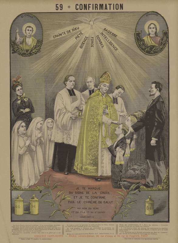 Bekræftelse (farve litho) af French School