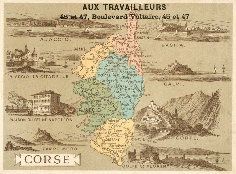 Korsika (chromolitho) af French School