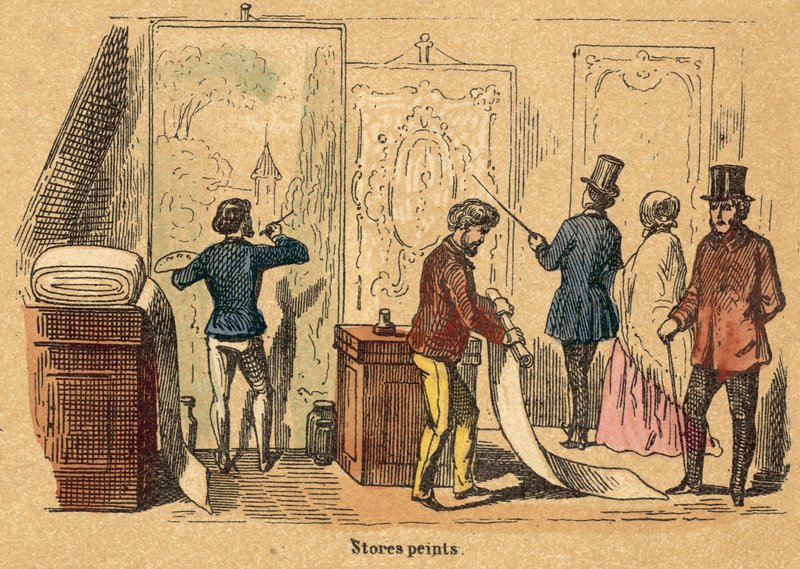 Bomuld (farvet gravering) af French School