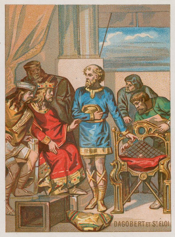 Dagobert bliver rådgivet af Eligius af French School
